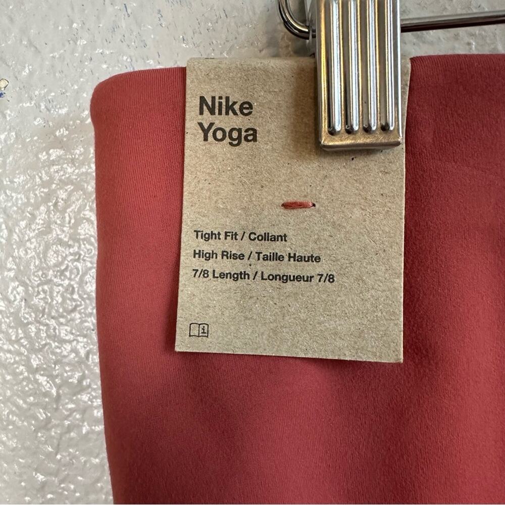 NWT Nike Yoga High Rise 7/8 Length Tight Leggings Rusty Red Pink Women’s Size 2X - Picture 9 of 12